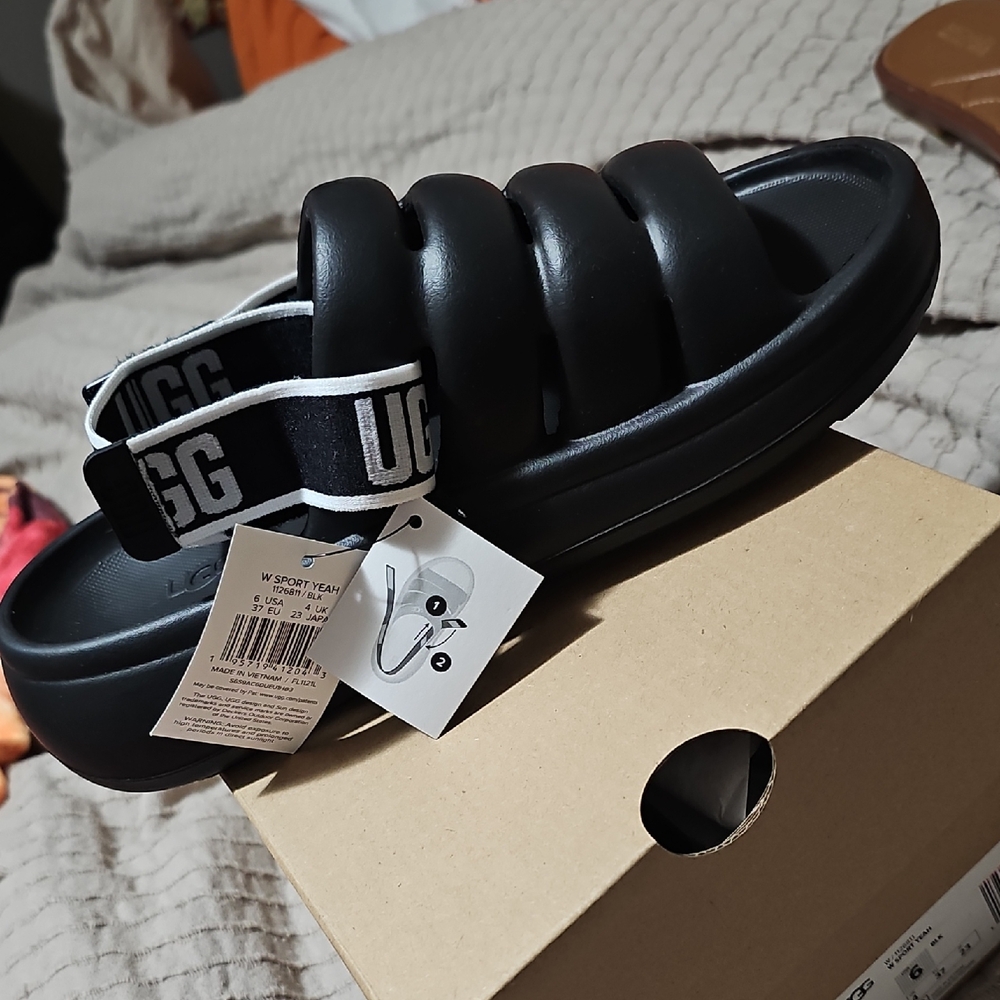 UGG Kids Black Slide Sandals